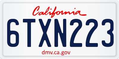 CA license plate 6TXN223