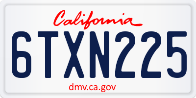 CA license plate 6TXN225