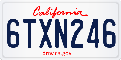 CA license plate 6TXN246