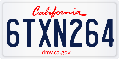 CA license plate 6TXN264