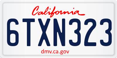 CA license plate 6TXN323
