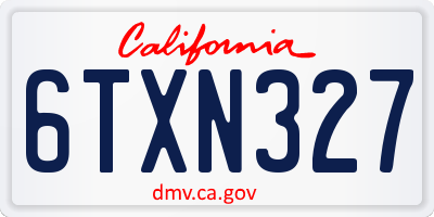 CA license plate 6TXN327