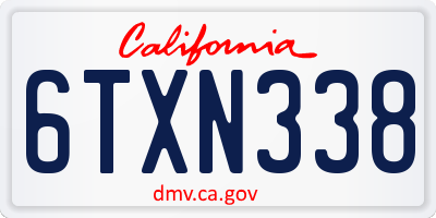 CA license plate 6TXN338