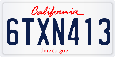 CA license plate 6TXN413