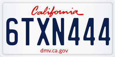 CA license plate 6TXN444