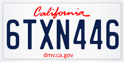 CA license plate 6TXN446