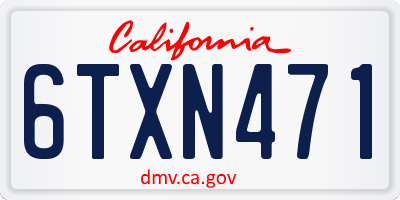 CA license plate 6TXN471