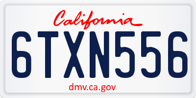 CA license plate 6TXN556