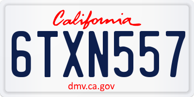 CA license plate 6TXN557