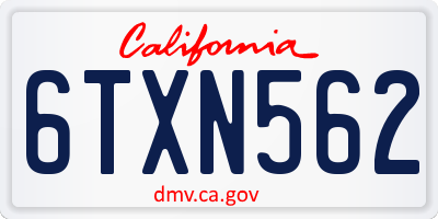 CA license plate 6TXN562