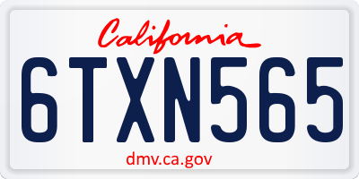 CA license plate 6TXN565