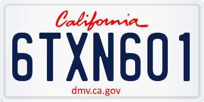 CA license plate 6TXN601