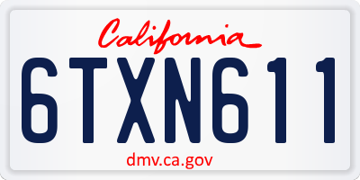 CA license plate 6TXN611