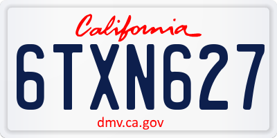 CA license plate 6TXN627