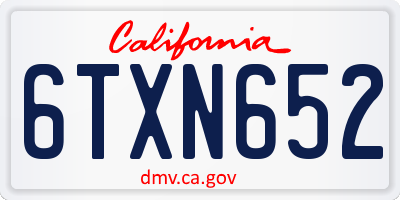CA license plate 6TXN652