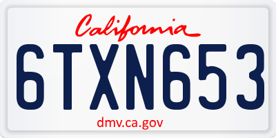 CA license plate 6TXN653