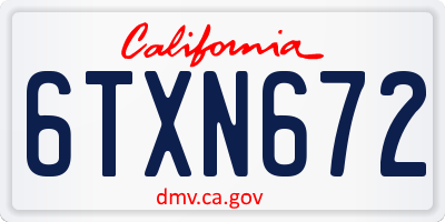 CA license plate 6TXN672