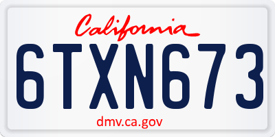 CA license plate 6TXN673
