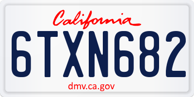 CA license plate 6TXN682