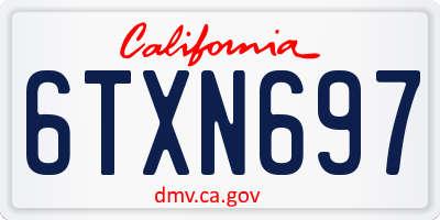 CA license plate 6TXN697