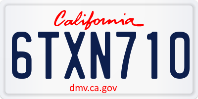 CA license plate 6TXN710