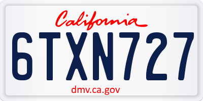 CA license plate 6TXN727