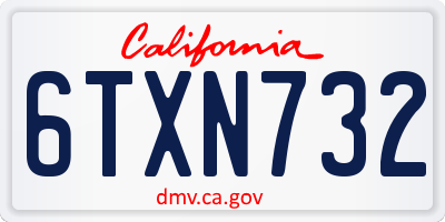CA license plate 6TXN732