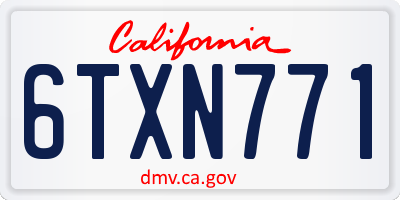 CA license plate 6TXN771