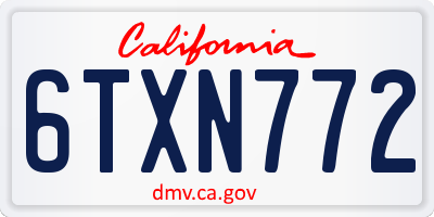 CA license plate 6TXN772