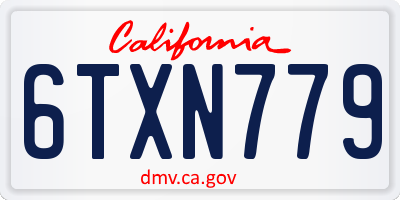 CA license plate 6TXN779