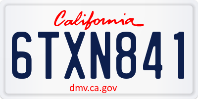CA license plate 6TXN841