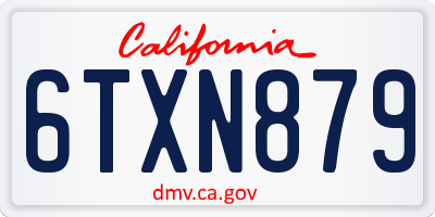 CA license plate 6TXN879