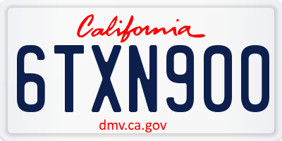 CA license plate 6TXN900