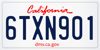 CA license plate 6TXN901