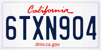 CA license plate 6TXN904