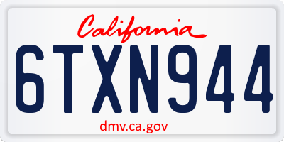 CA license plate 6TXN944