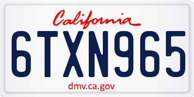 CA license plate 6TXN965