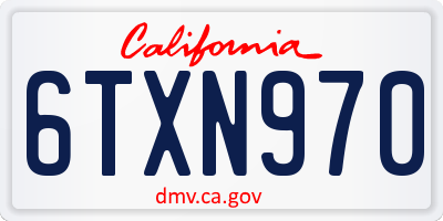 CA license plate 6TXN970