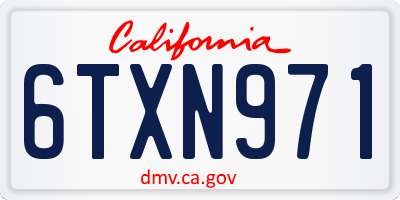 CA license plate 6TXN971