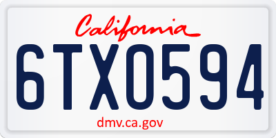 CA license plate 6TXO594