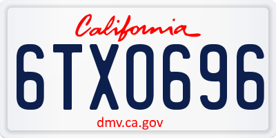 CA license plate 6TXO696