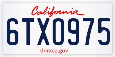 CA license plate 6TXO975