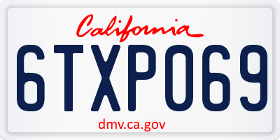 CA license plate 6TXP069