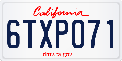 CA license plate 6TXP071