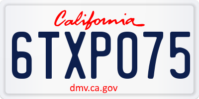 CA license plate 6TXP075