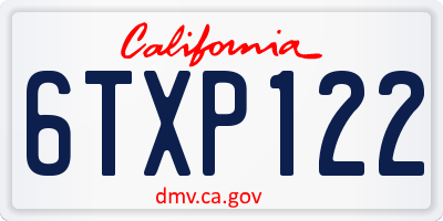 CA license plate 6TXP122