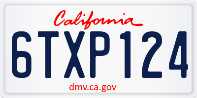 CA license plate 6TXP124