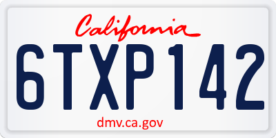 CA license plate 6TXP142