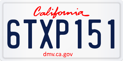 CA license plate 6TXP151