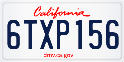 CA license plate 6TXP156